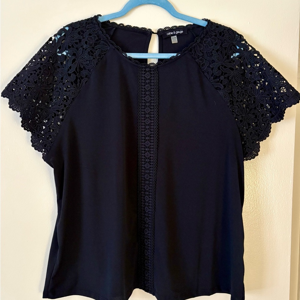 Chic Black Lace Sleeve Top